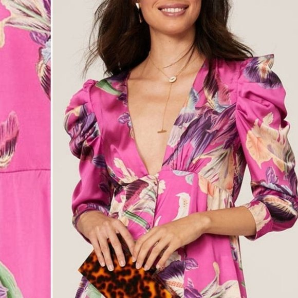 NWT! PatBo Pink Floral Dress Size 4 - Picture 7 of 13